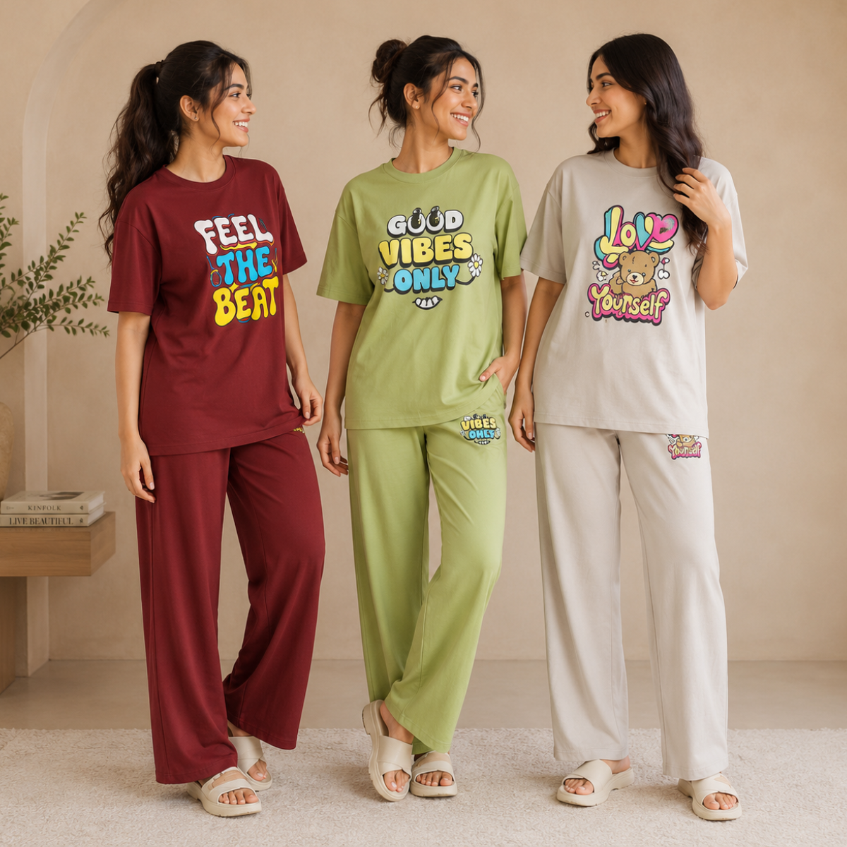 3 Cotton T-Shirt With Bottom (T-4)