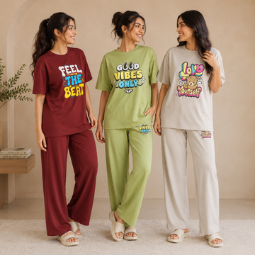 3 Cotton T-Shirt With Bottom (T-4)