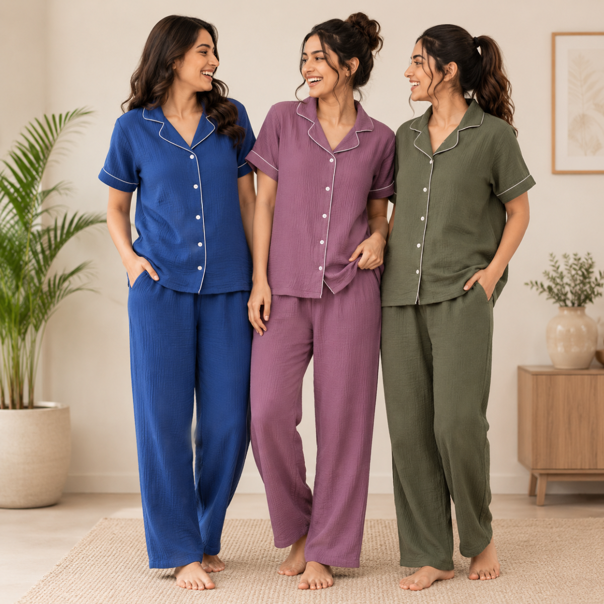 3 Women's Comfortable Night Suit Set ( N4 )
