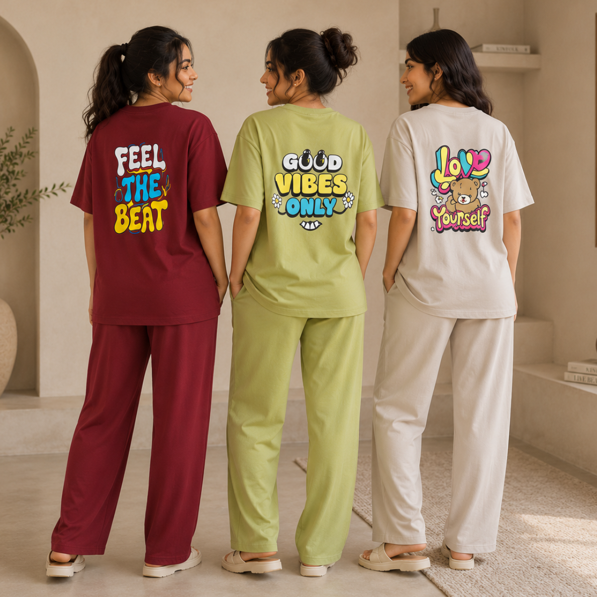 3 Cotton T-Shirt With Bottom (T-4)