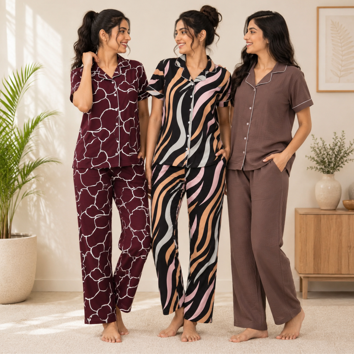3 Women's Comfortable Night Suit Set ( N5 )