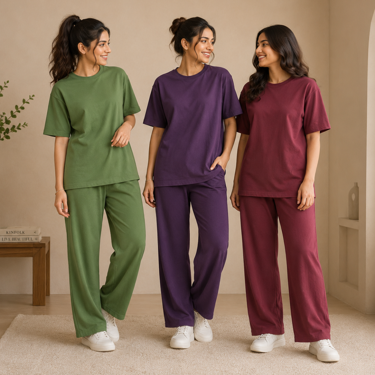 3 Cotton T-Shirt With Bottom (T-5)