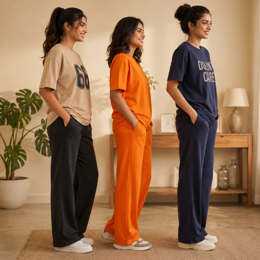 3 Women's Cotton T-shirts + Bottom | Combo (S-5)