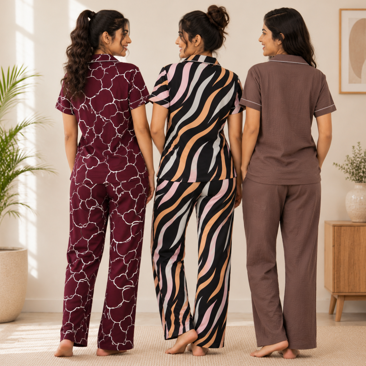 3 Women's Comfortable Night Suit Set ( N5 )