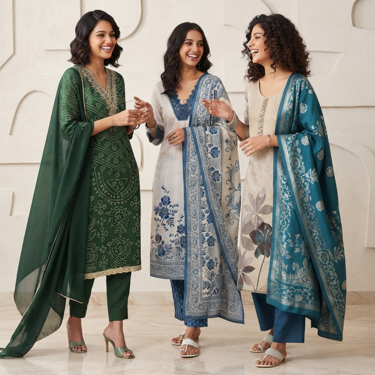 3 Cotton Kurti Set + Bottom With Dupatta ( K-6 )