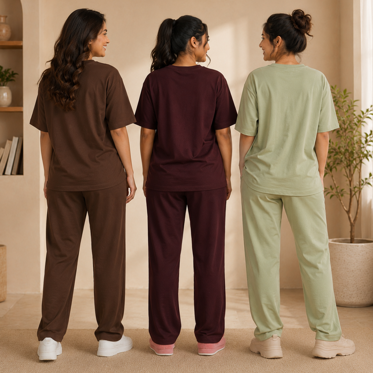 3 Women's Cotton T-shirts + Bottom | Combo (S-6)