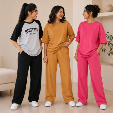 3 Women's Cotton T-shirts + Bottom | Combo (S-7)