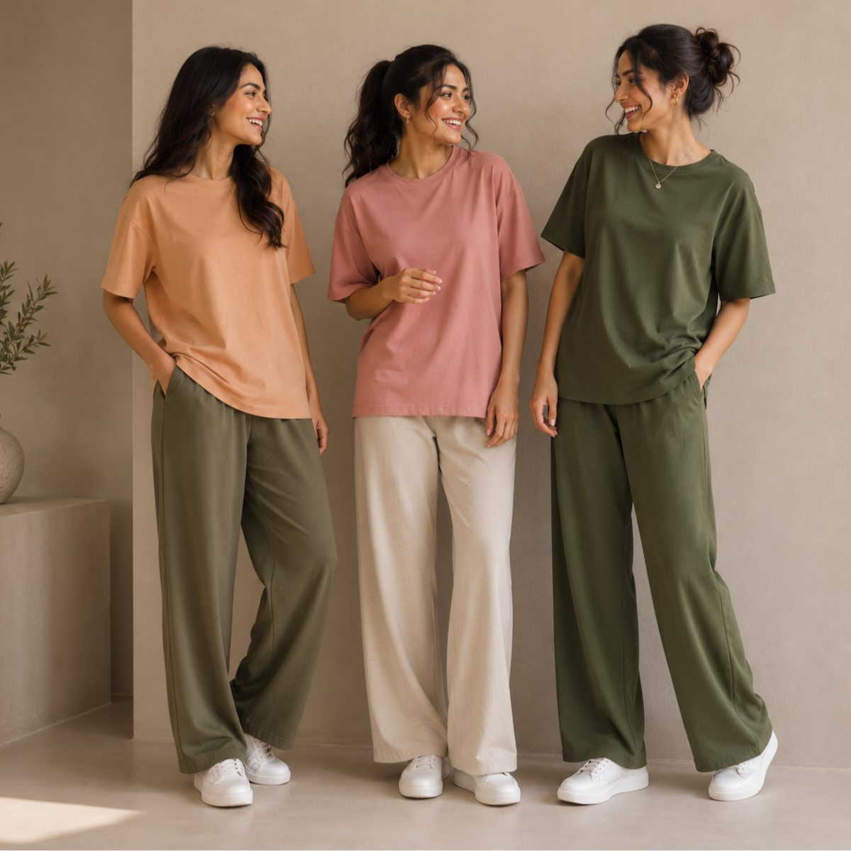 3 Cotton T-Shirt With Bottom (T-1)