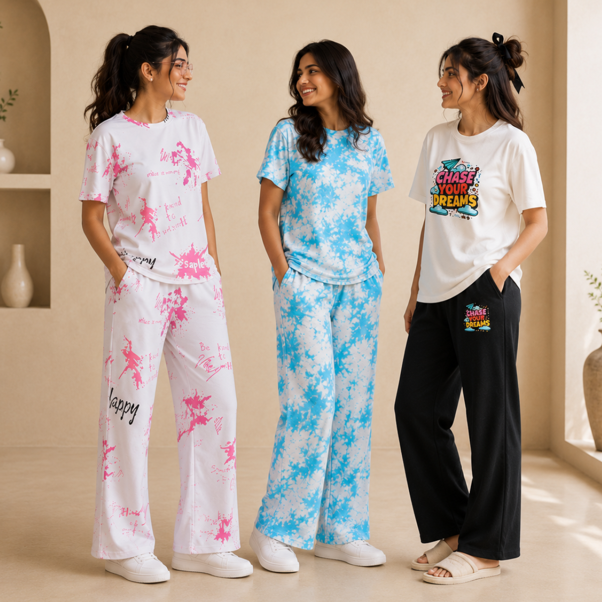3 Cotton T-Shirt With Bottom (T-7)