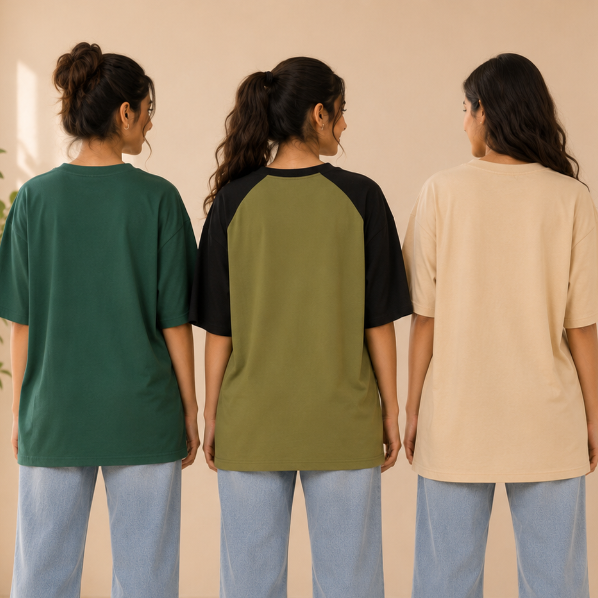 3 Women Relaxed Fit Oversized T-Shirts ( T5 )