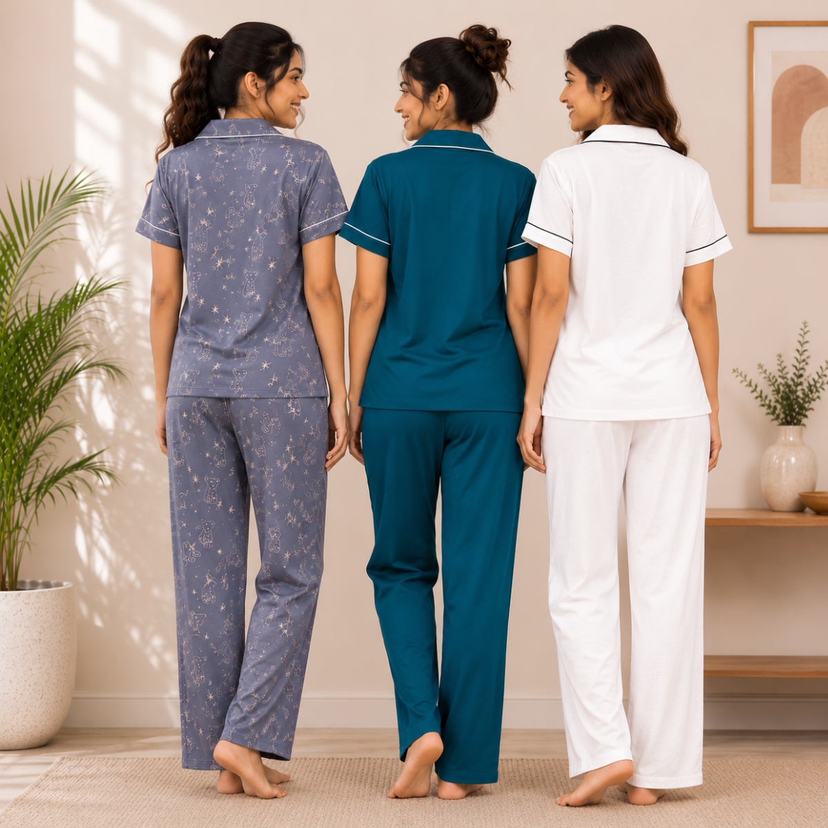 3 Women's Comfortable Night Suit Set ( N7 )