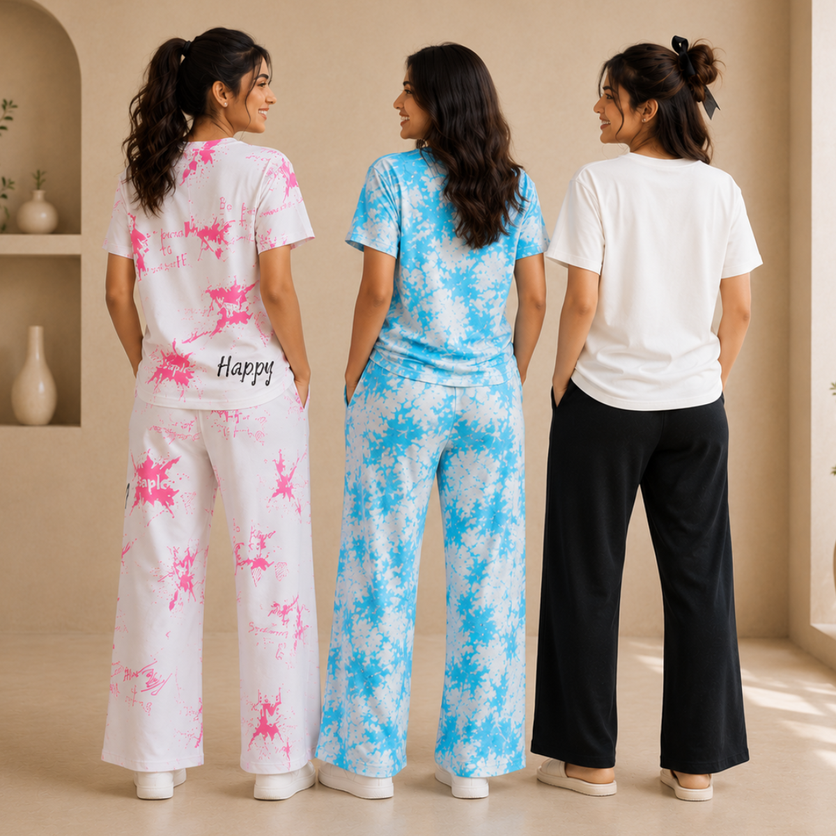 3 Cotton T-Shirt With Bottom (T-7)