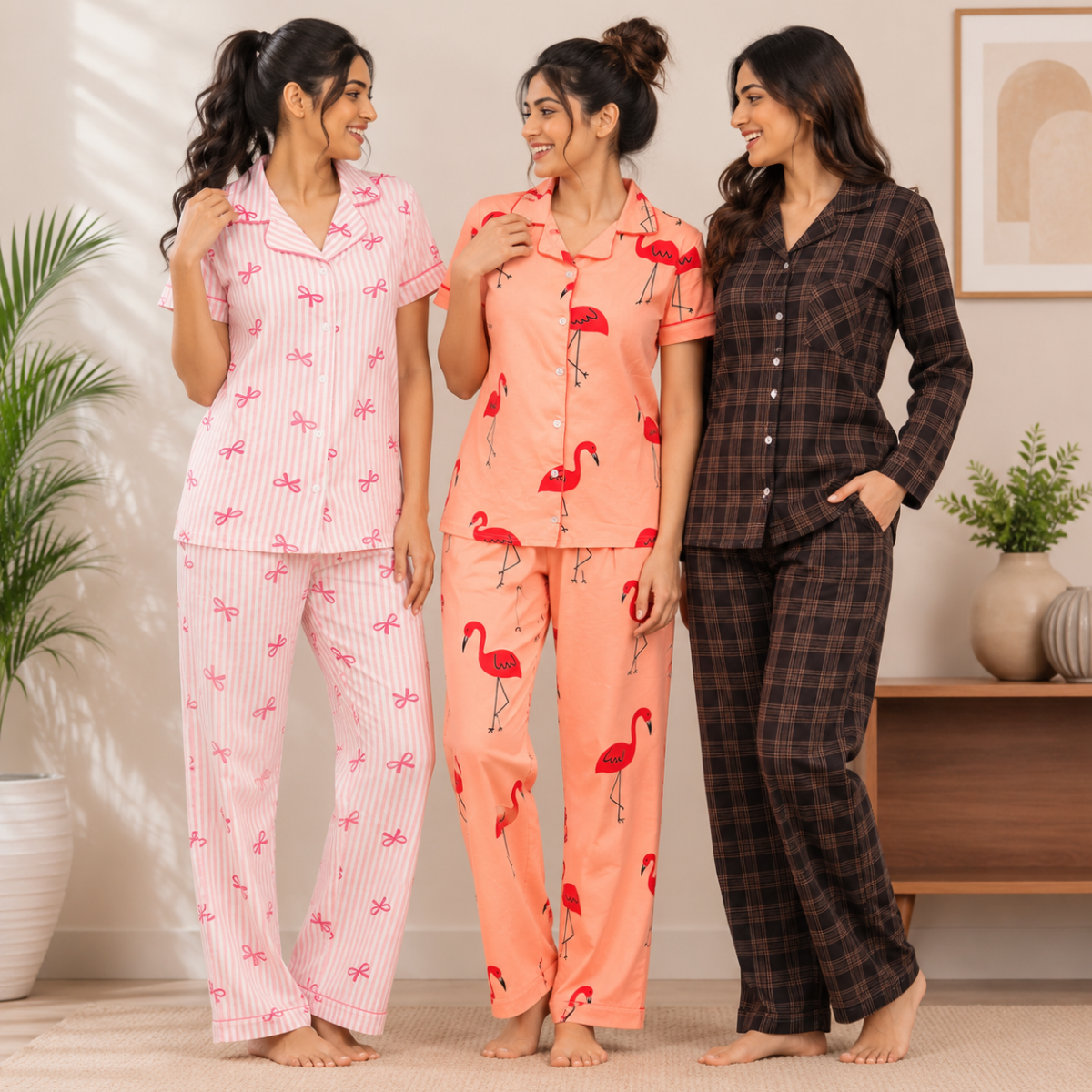 3 Women's Comfortable Night Suit Set ( N8 )