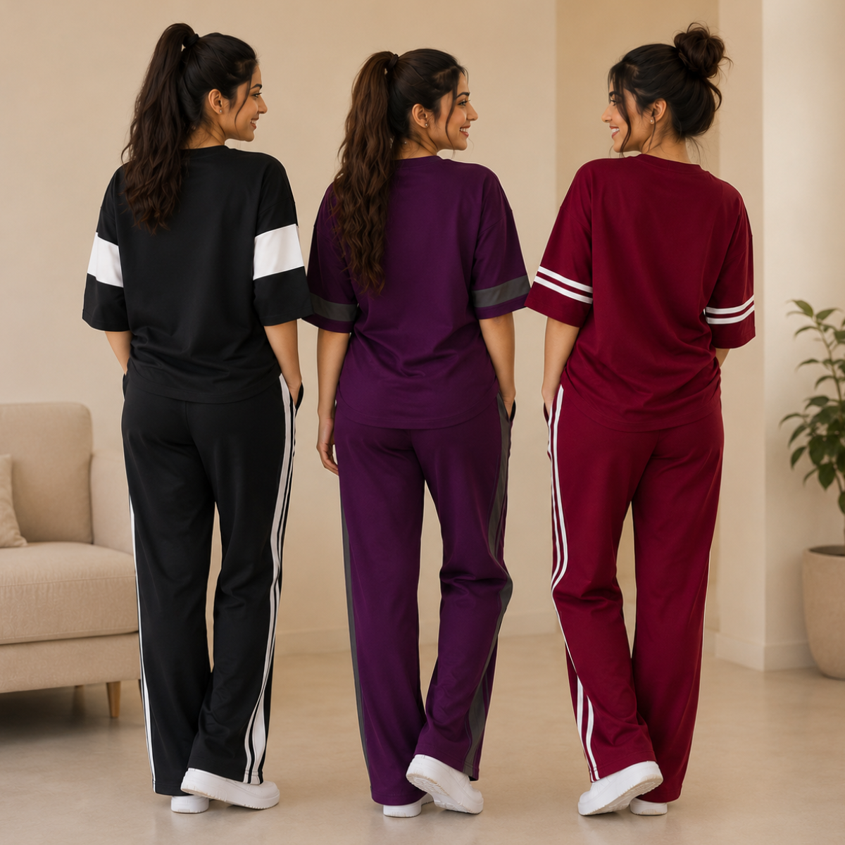 3 Women's Cotton T-shirts + Bottom | Combo (S-8)
