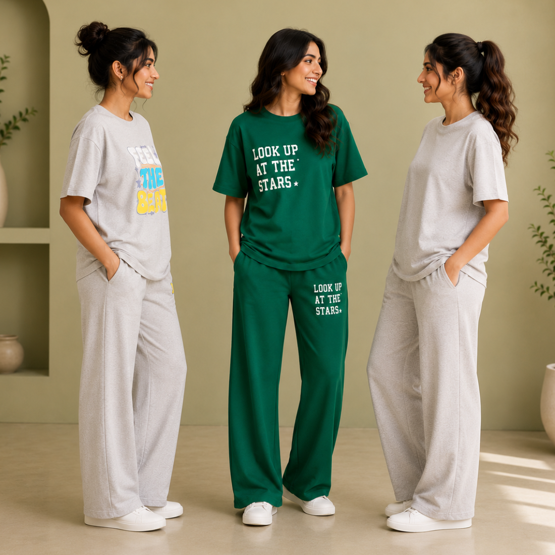 3 Cotton T-Shirt With Bottom (T-9)