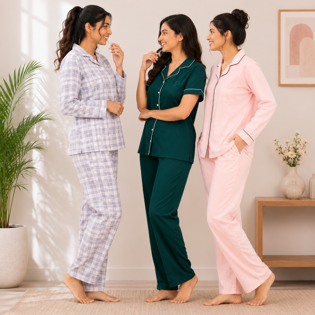 3 Women's Comfortable Night Suit Set ( N9 )