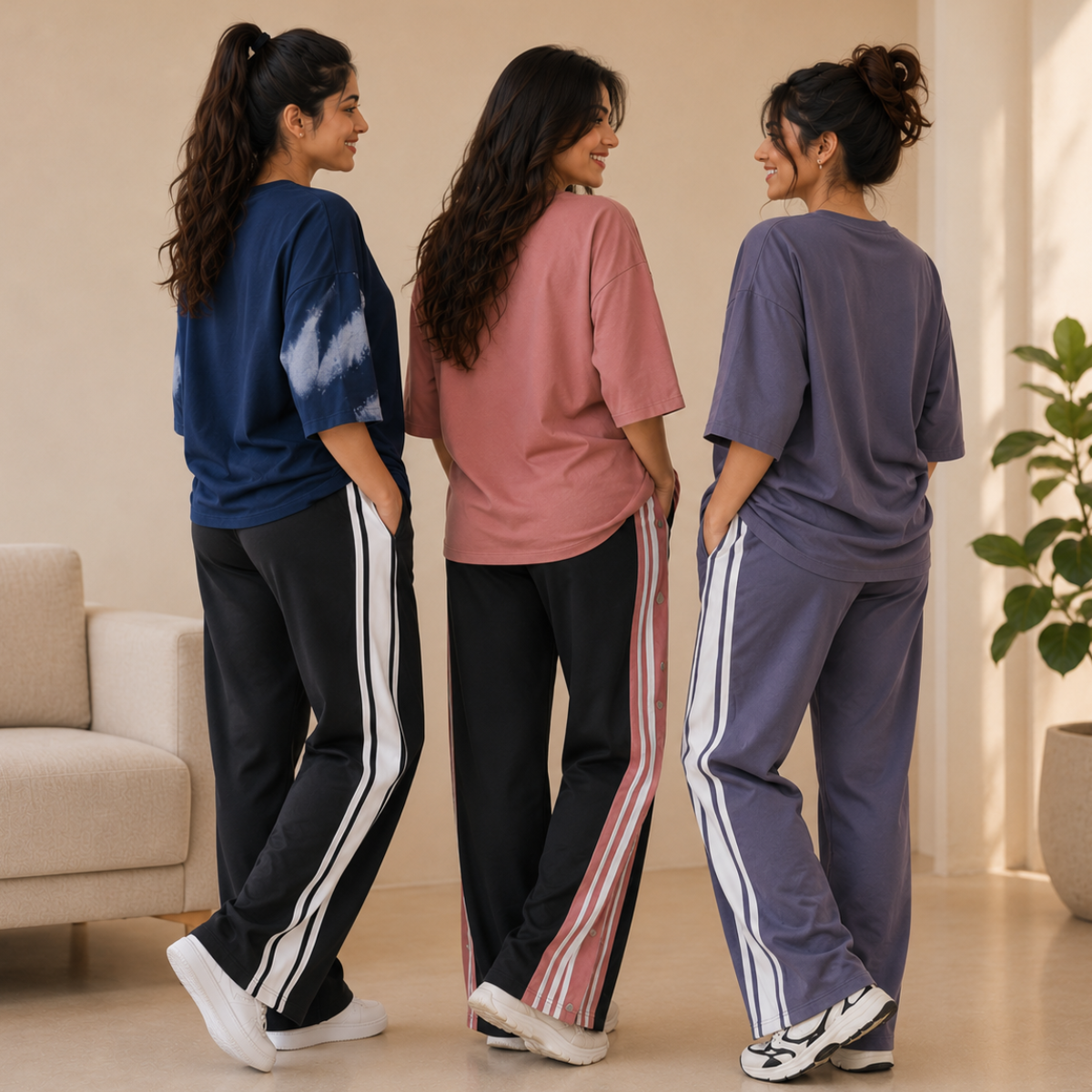3 Women's Cotton T-shirts + Bottom | Combo (S-9)