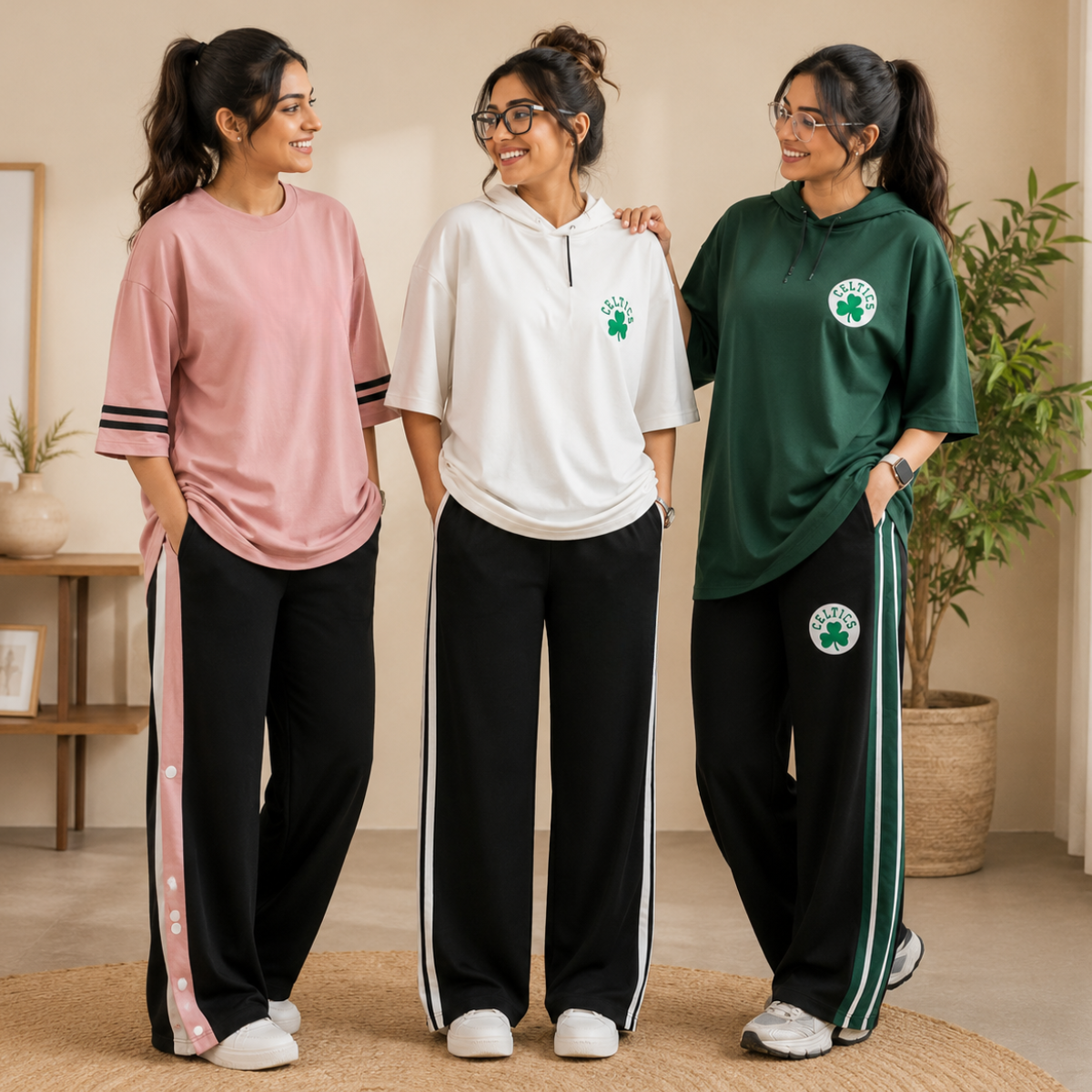 3 Women's Cotton T-shirts + Bottom | Combo (S-10)