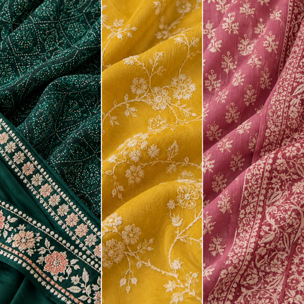 3 Women's Printed Kurta Sets With Dupatta | KS-1