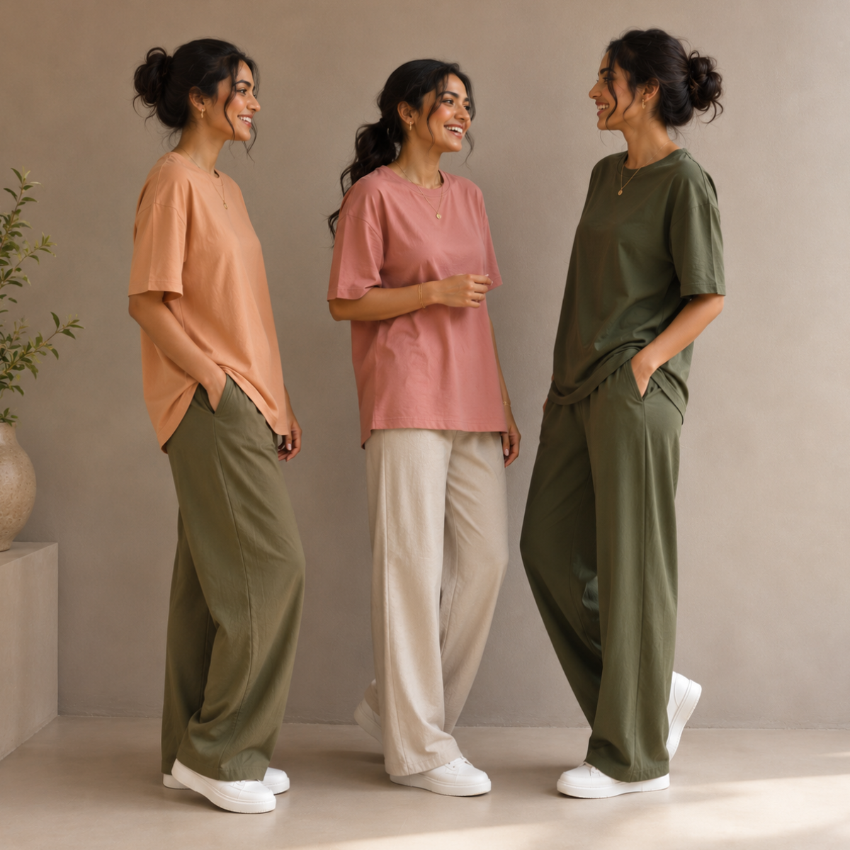 3 Cotton T-Shirt With Bottom (T-1)