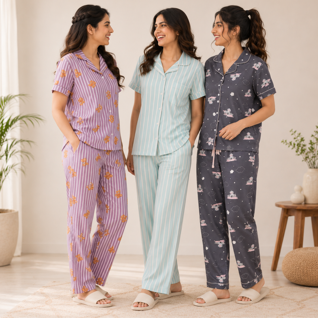 3 Women's Comfortable Night Suit Set ( N2 )