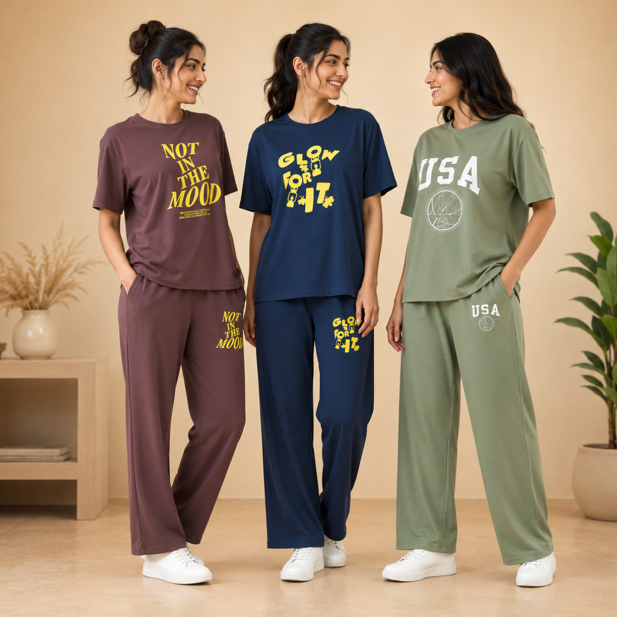 3 Cotton T-Shirt With Bottom (T-3)