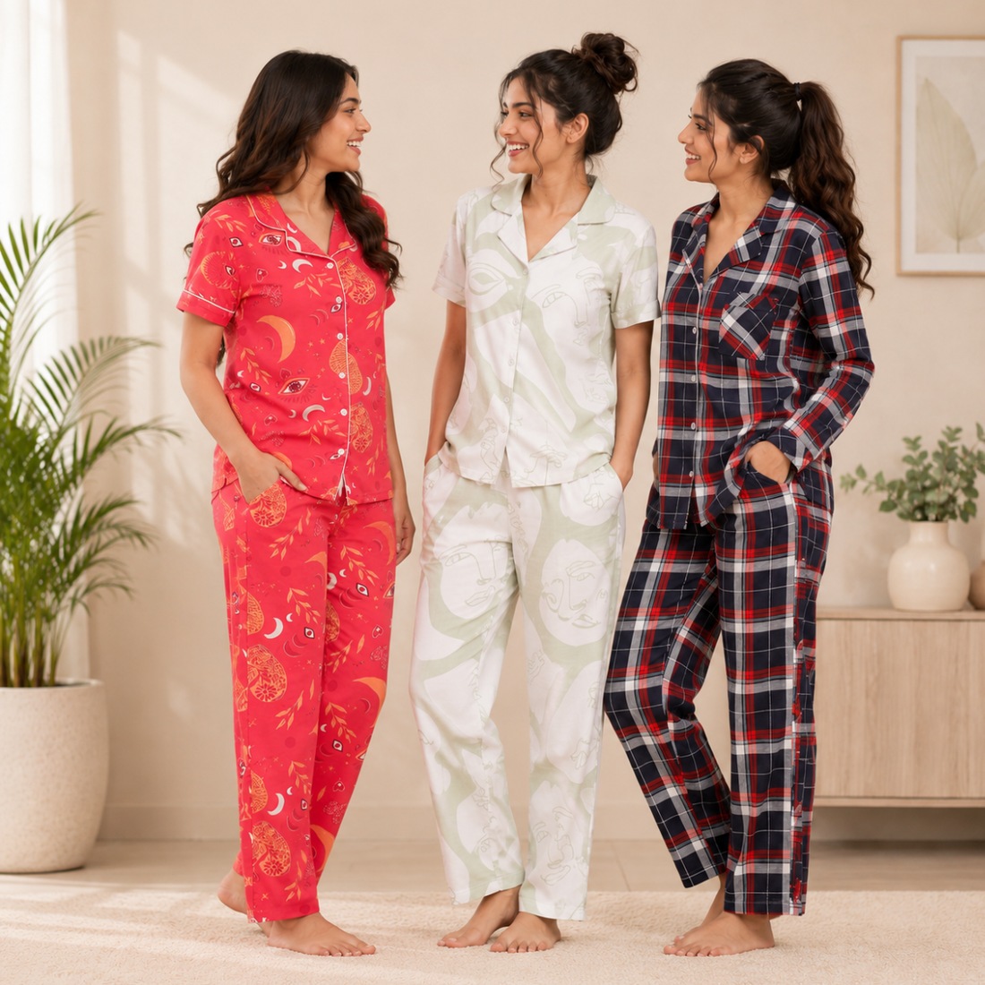 3 Women's Comfortable Night Suit Set ( N3 )