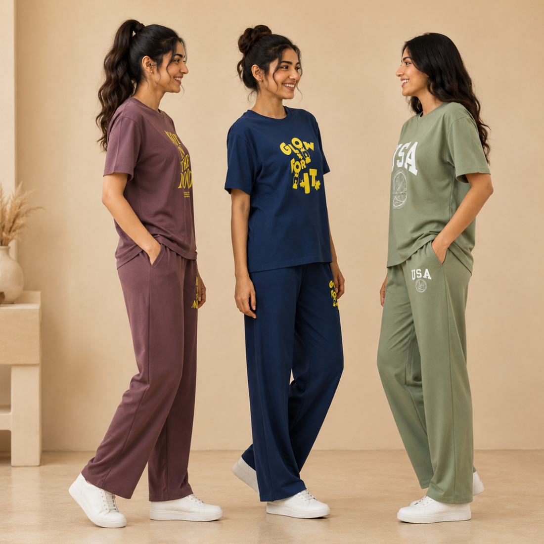 3 Cotton T-Shirt With Bottom (T-3)