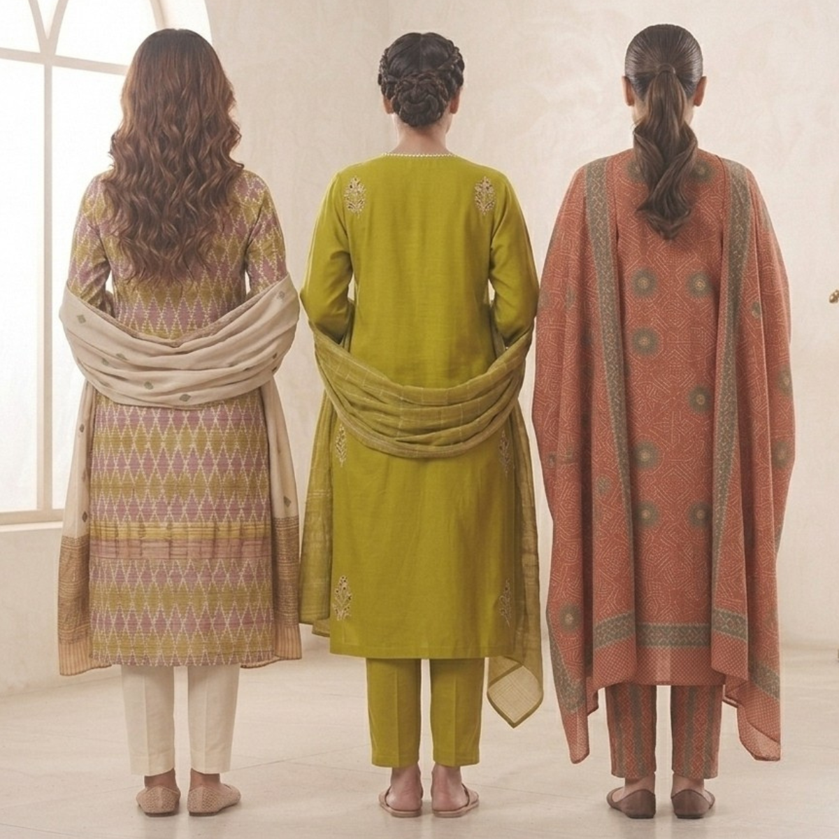3 Cotton Kurti Set + Bottom With Dupatta ( K-3 )