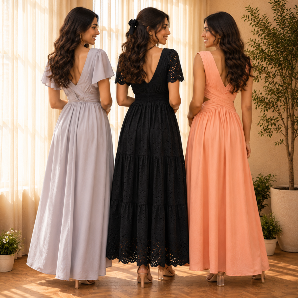 3 Women’s Stylish Printed Maxi Dress ( MD-10 )