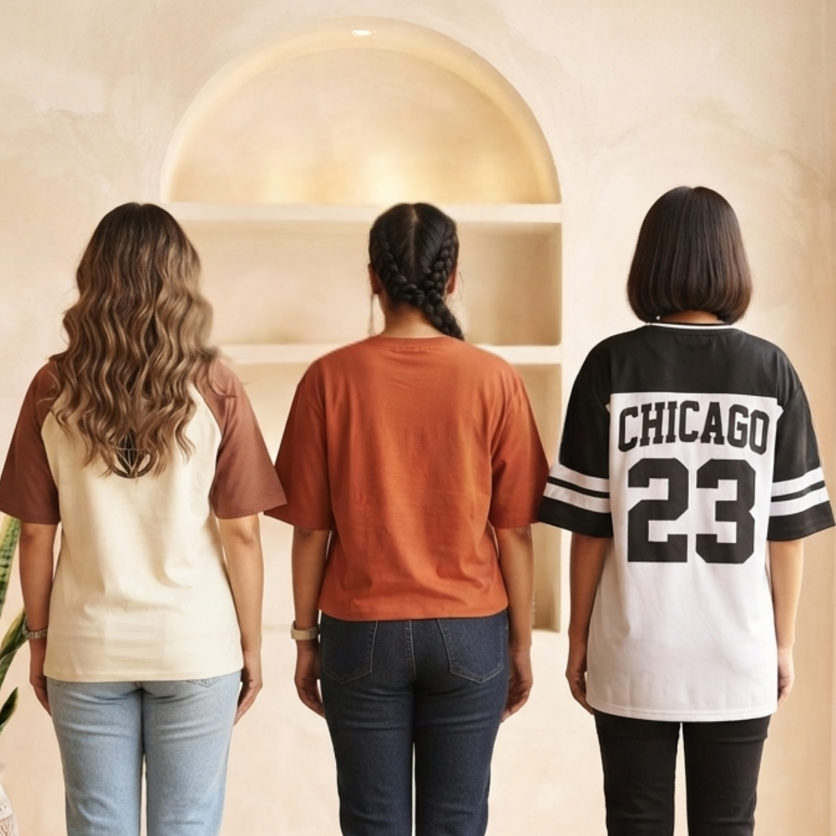 3 Women Relaxed Fit Oversized T-Shirts ( T2 )