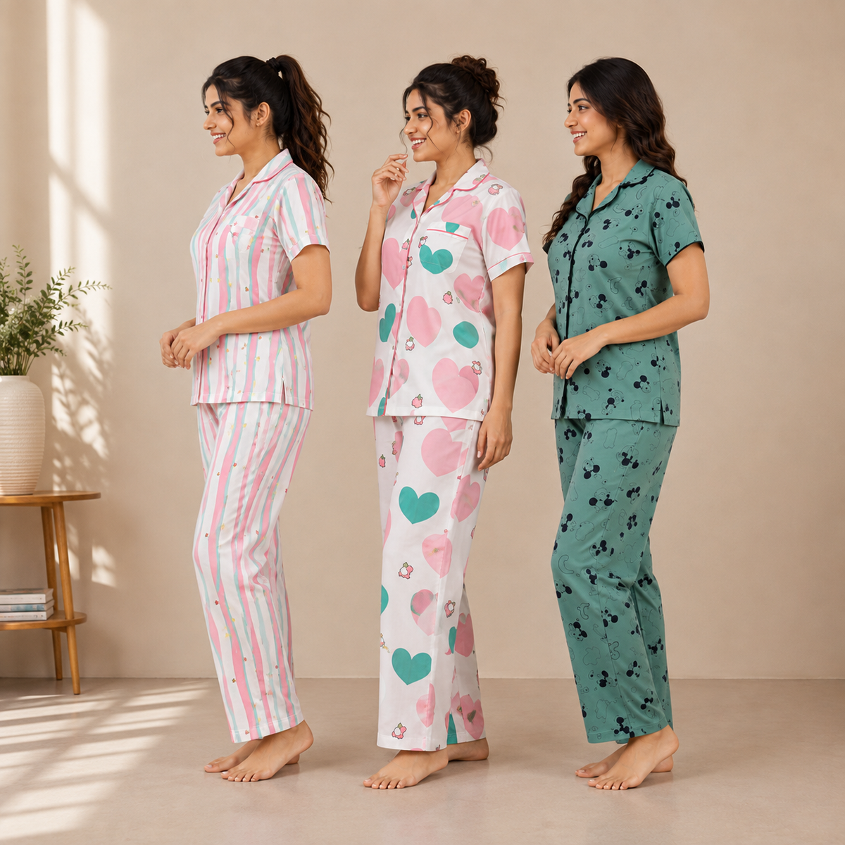 Combo 3 Women's Night Suit | Cotton (N-2)