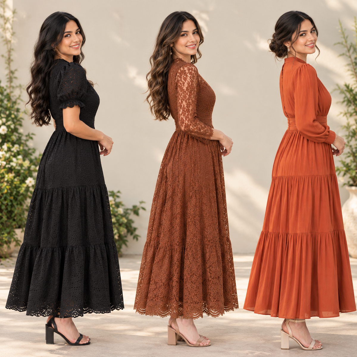 3 Women’s Stylish Printed Maxi Dress ( MD-6 )