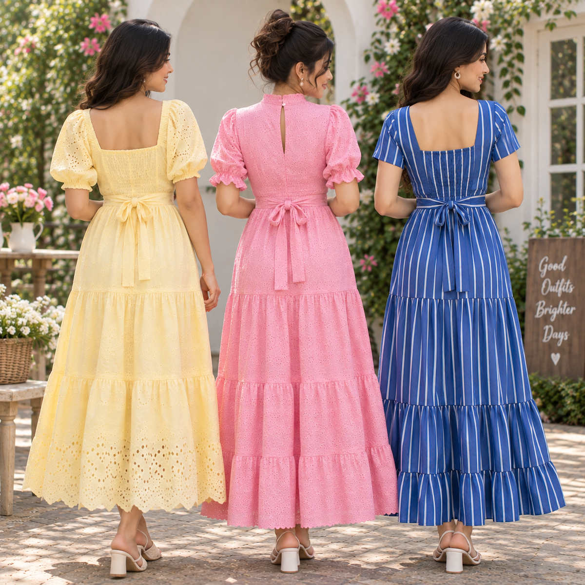 3 Women’s Stylish Printed Maxi Dress ( MD-7 )